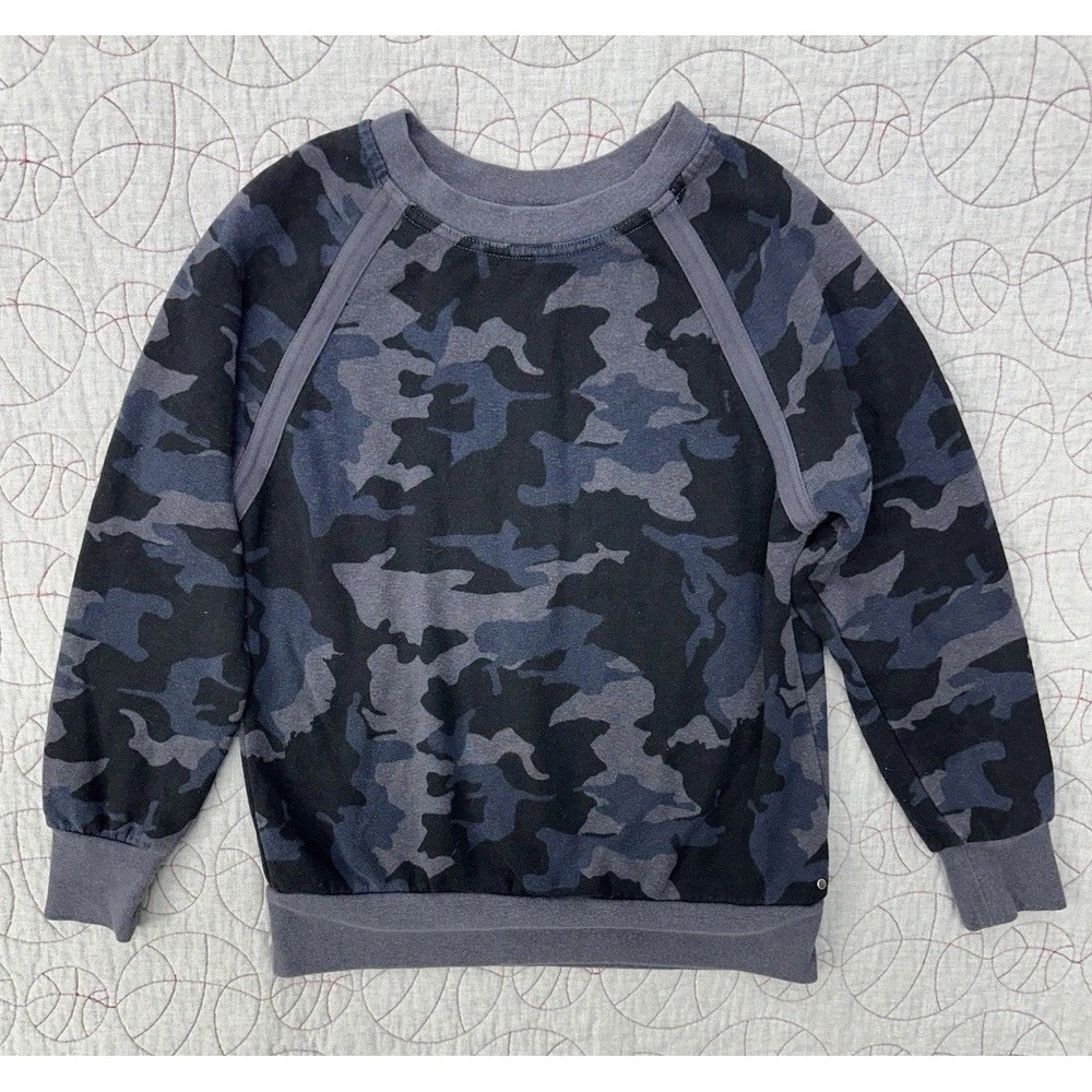 prAna Cozy‎ Up Pullover Sweatshirt Nautical Camo Hemp / Women's XS